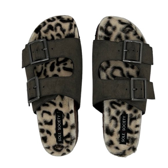 Sole Society Faux Fur Sandals NWT (7 M) - Picture 4 of 16